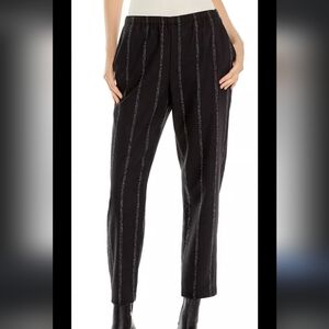Wool Pinstripe Eileen Fisher Black Straight Leg Pants
